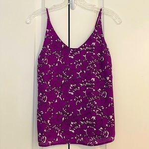 BNWT Banana Republic Floral Tank Top (XXS Petite, Orchid Purple/Black/White)